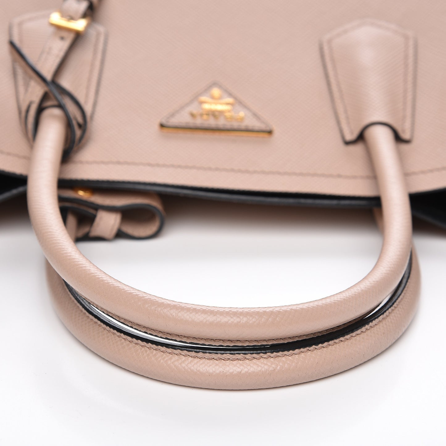 Saffiano Cuir Medium Double Bag Cammeo