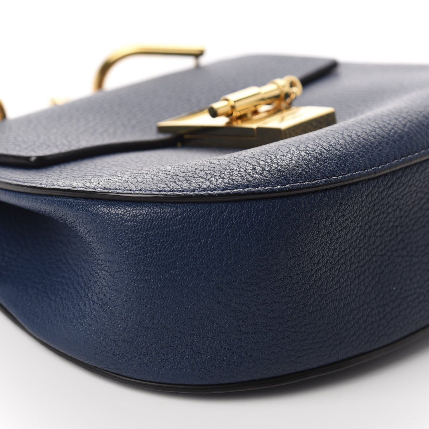 Chloe Grained Lambskin Mini Drew Shoulder Bag Factory Blue 6 of 9
