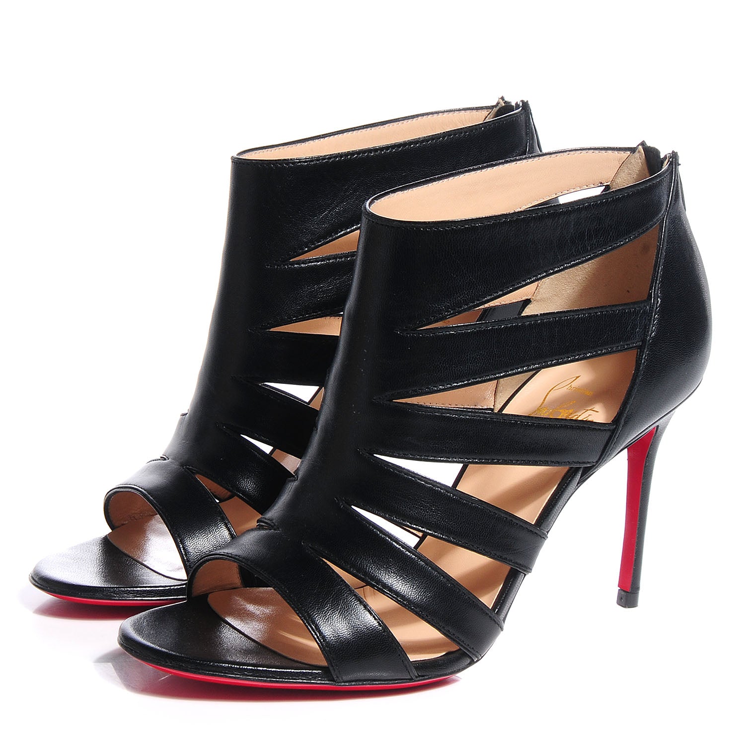 Christian Louboutin Kid Beauty K 100 Cage Sandals 36 Black 4 of 7