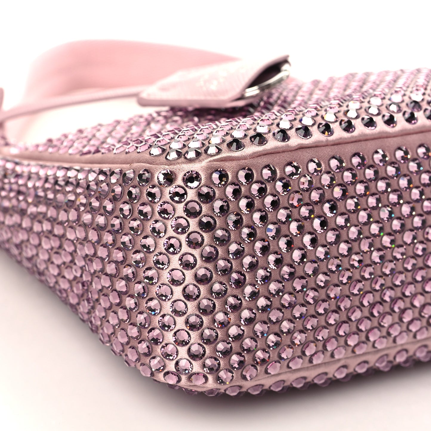 Satin Crystal Mini Re-Edition 2000 Bag Alabastro