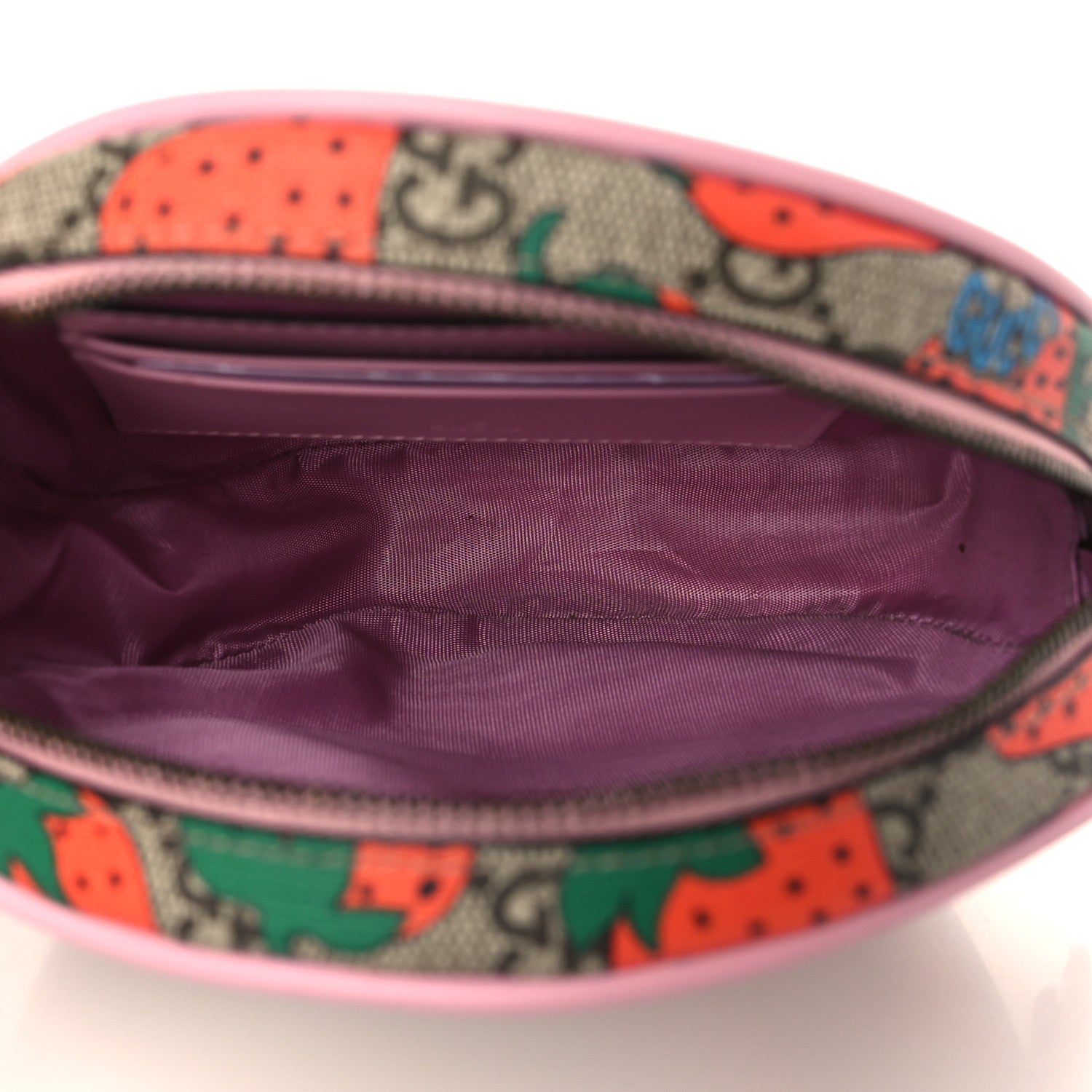 Gucci GG Supreme Monogram Strawberry Round Wrist Wallet 5 of 6