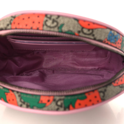 Gucci GG Supreme Monogram Strawberry Round Wrist Wallet 5 of 6