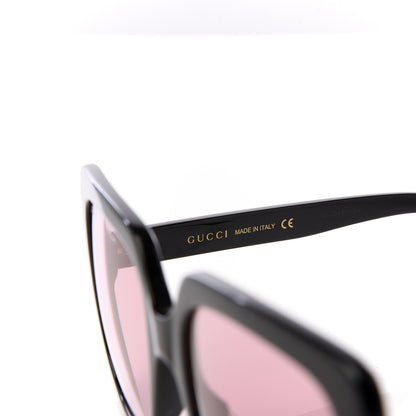 Gucci Crystal Square Frame GG Sunglasses GG0418S Black Pink 6 of 8