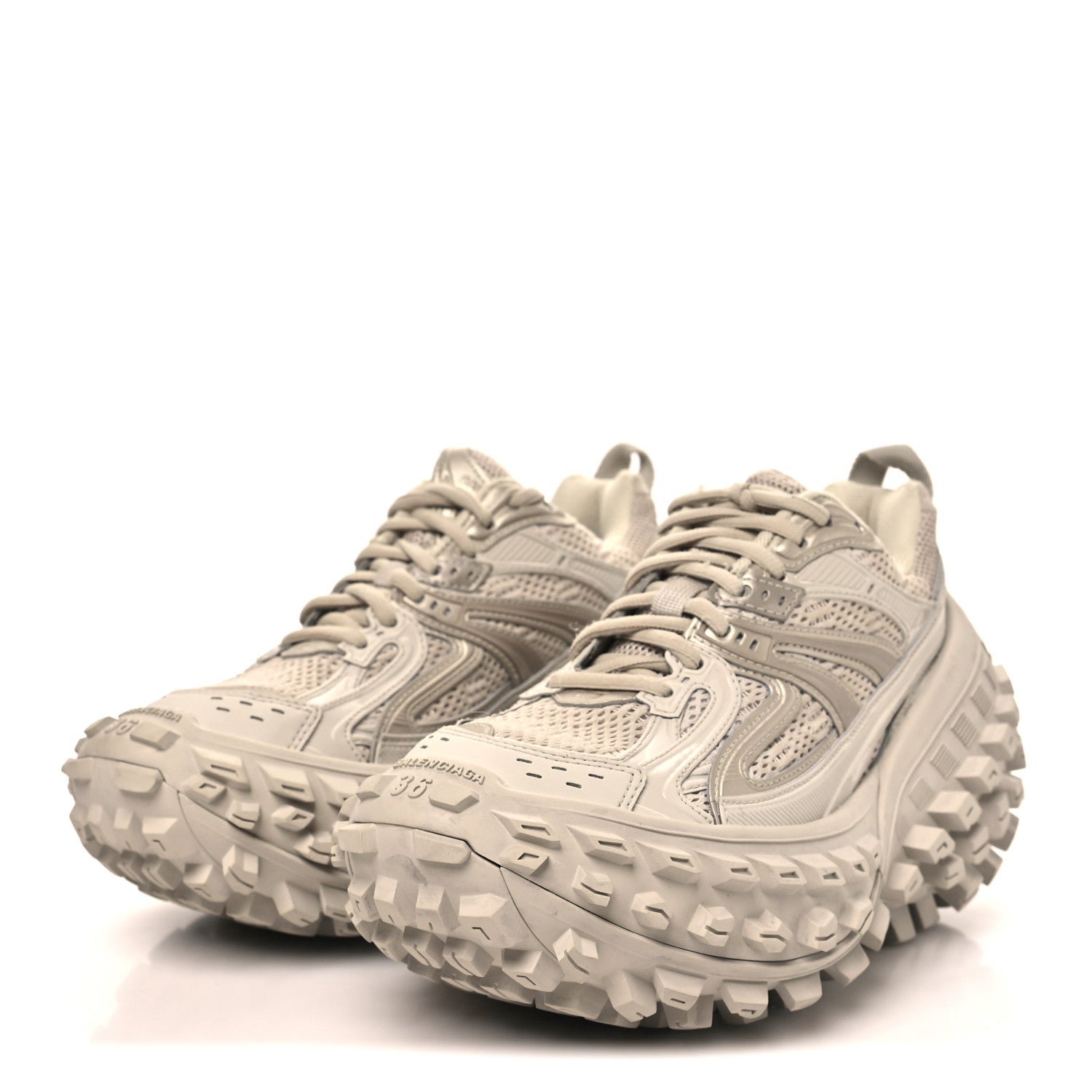 Balenciaga Rubber Mesh Monocolor Mens Defender Sneakers 36 Beige 4 of 7