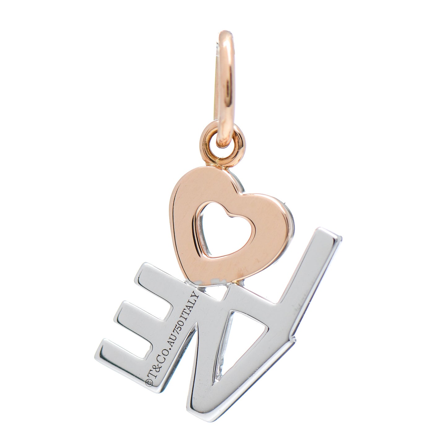 18K Rose White Gold Diamond Love Charm