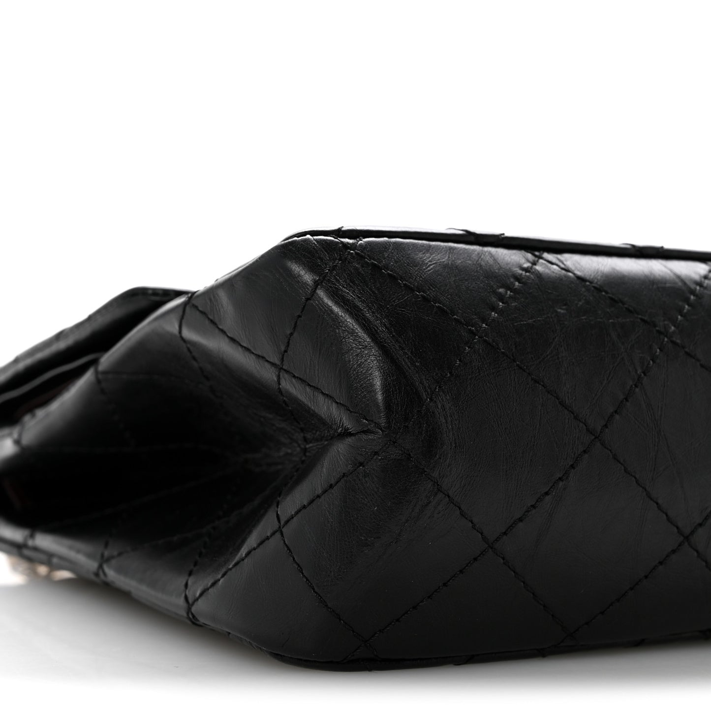 Aged Calfskin Quilted 2.55 Reissue 227 Flap Black