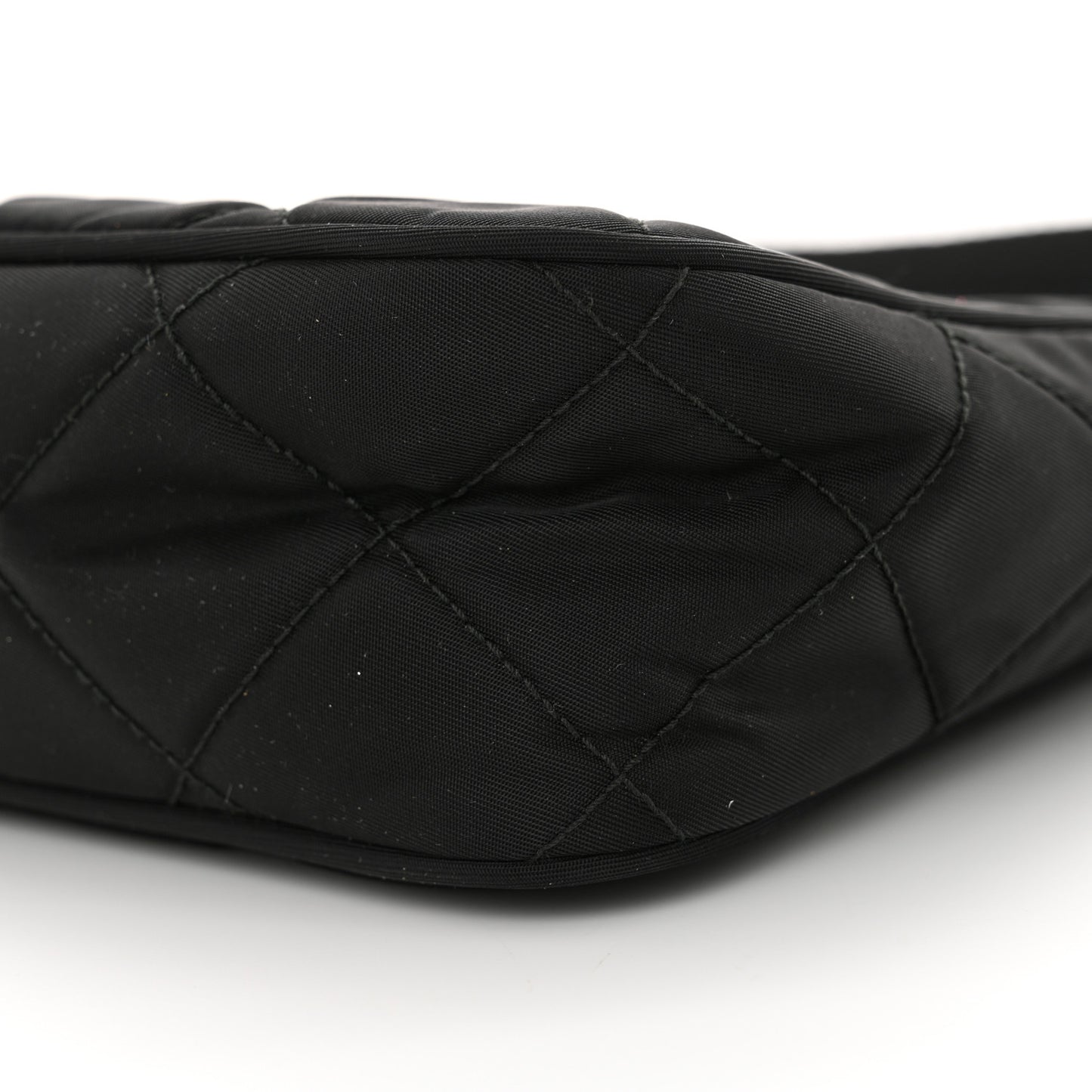 Tessuto Nylon Stitched Shoulder Bag Black