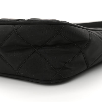 Prada Tessuto Nylon Stitched Shoulder Bag Black 10 of 11