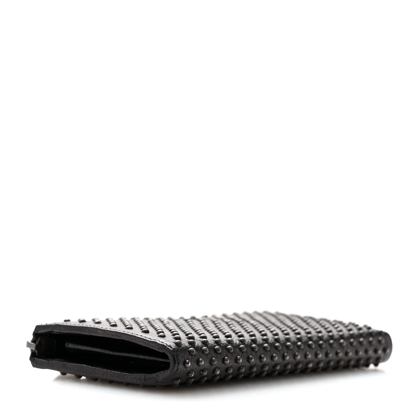 Glace Borchie Studded Zip Around Wallet Black