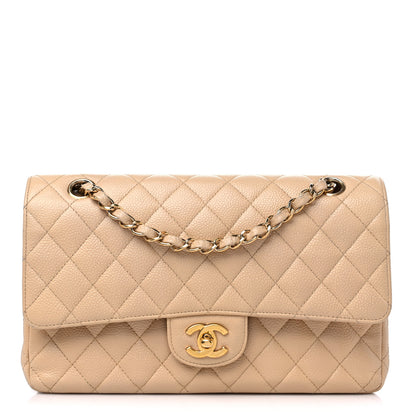 Chanel Caviar Quilted Medium Double Flap Beige 1 of 15