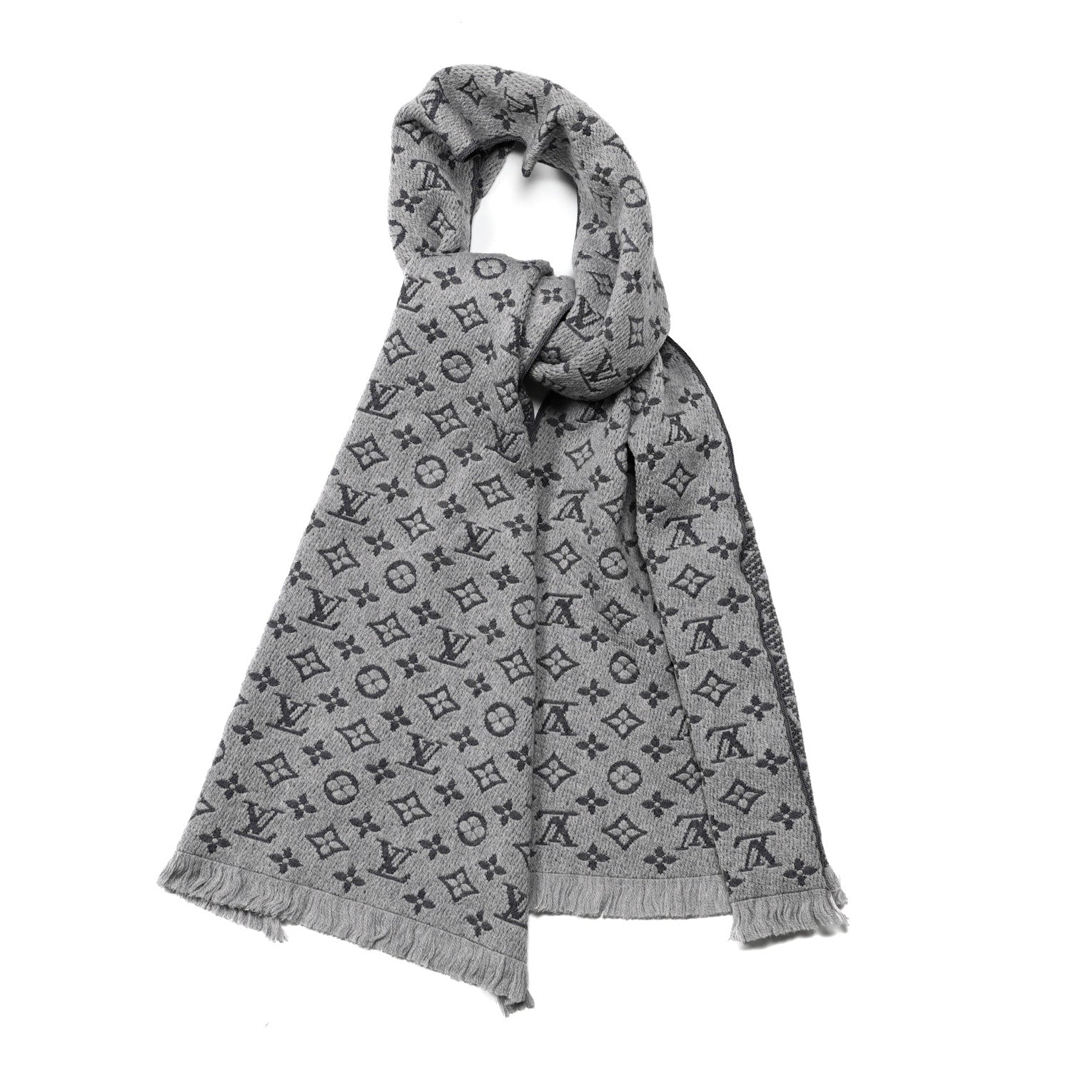 Louis Vuitton Wool Monogram Classic Scarf Grey 1 of 3