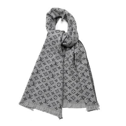 Louis Vuitton Wool Monogram Classic Scarf Grey 1 of 3