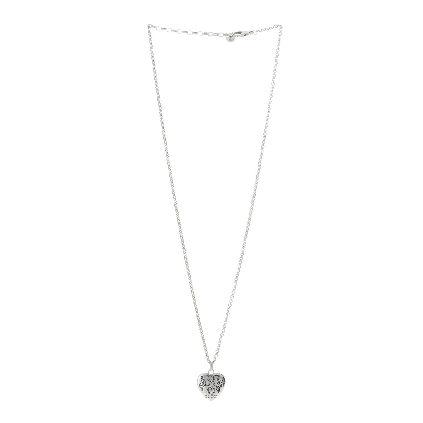 Sterling Silver Blind for Love Heart Pendant Necklace
