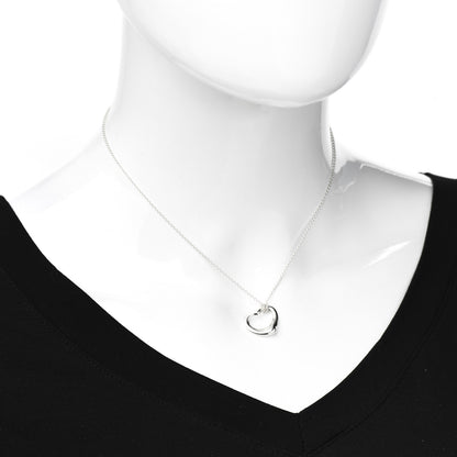 Tiffany Sterling Silver 16mm Elsa Peretti Open Heart Pendant Necklace 2 of 6