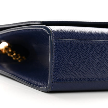 Saint Laurent Grain De Poudre Medium Classic Monogram Kate Satchel Flash Blue 7 of 9