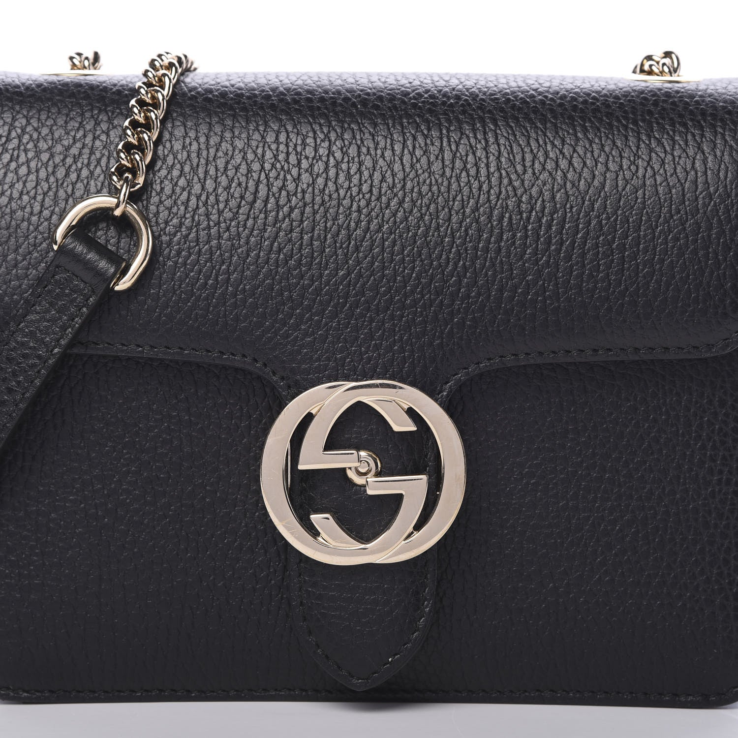 Gucci Dollar Calfskin Small Interlocking G Shoulder Bag Black 11 of 11