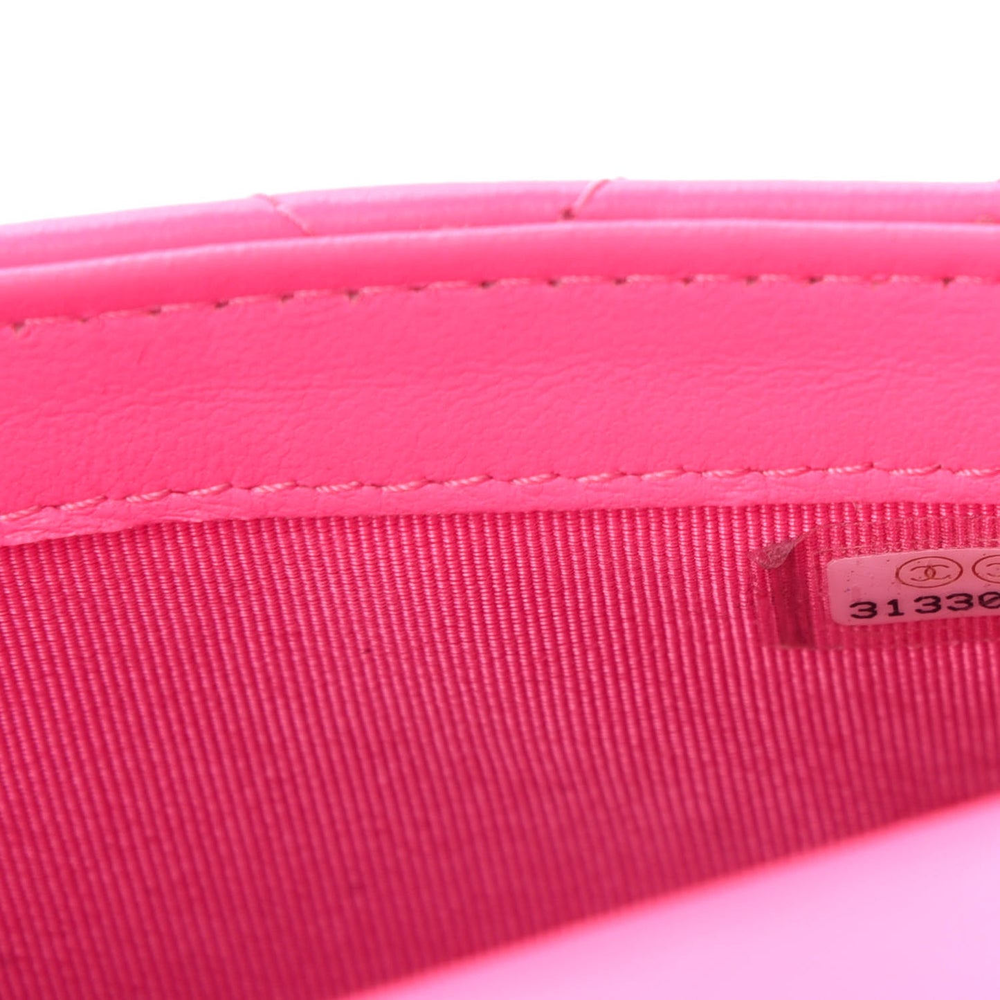 Lambskin Quilted Flap Phone Holder With Chain Neon Pink