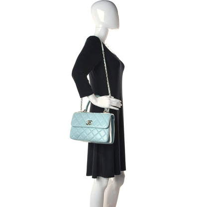 Chanel Lambskin Quilted Small Trendy CC Flap Dual Handle Bag Light Blue 2 of 12