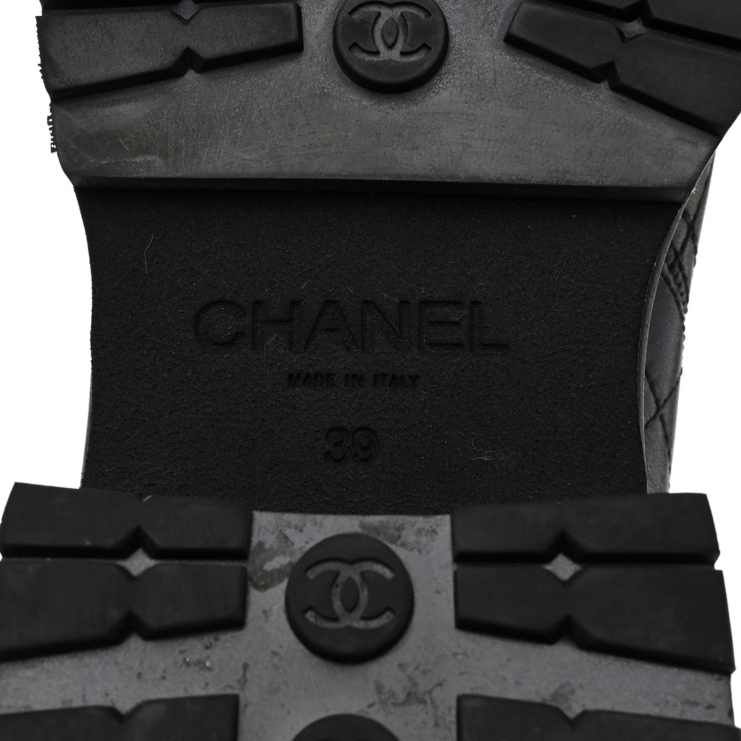 Chanel Calfskin Patent Cap Toe Quilted Short Boots 39 Black 9 of 9