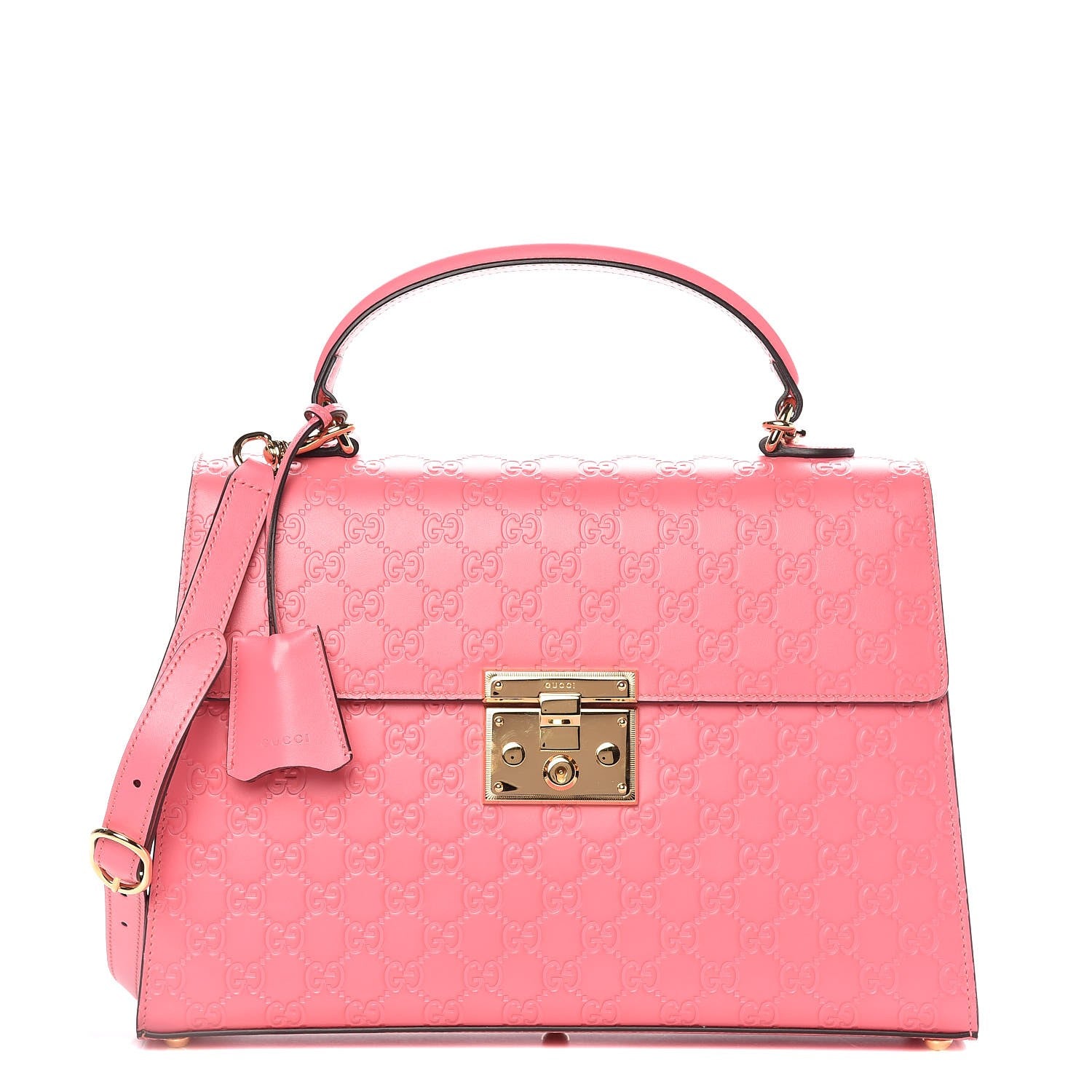 Gucci Guccissima Signature Medium Padlock Top Handle Bag Flush 1 of 8