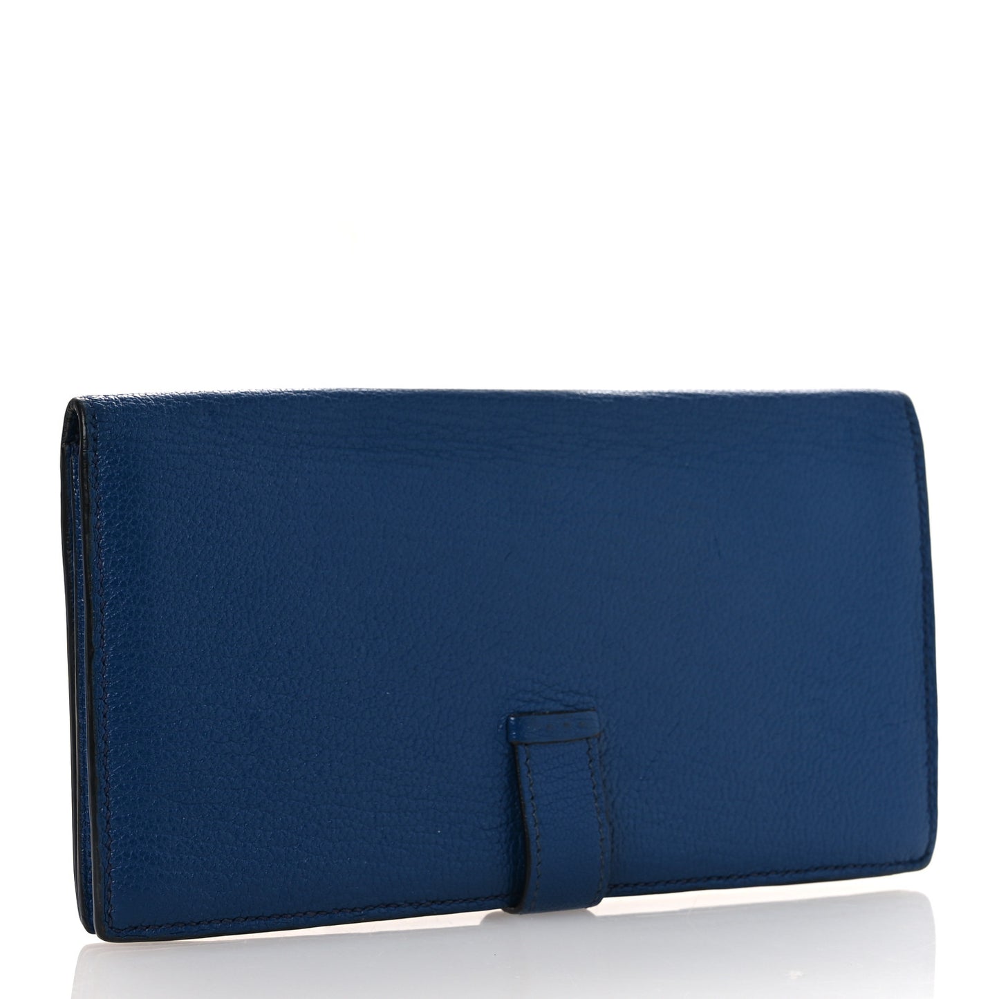 Chevre Mysore Bearn Gusset Wallet Bleu Agate