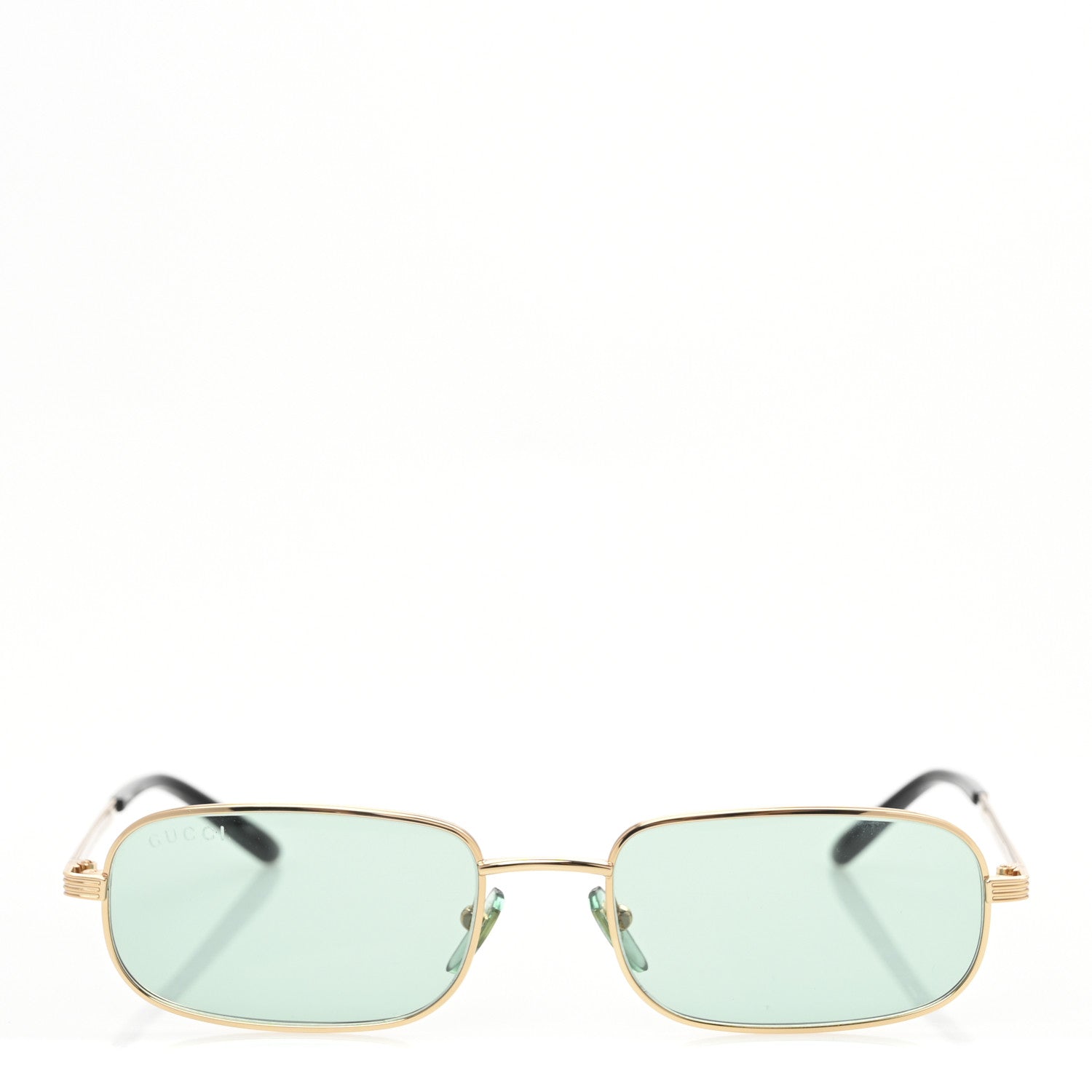 Gucci Metal Rectangular Sunglasses GG1457S Green Gold 2 of 9