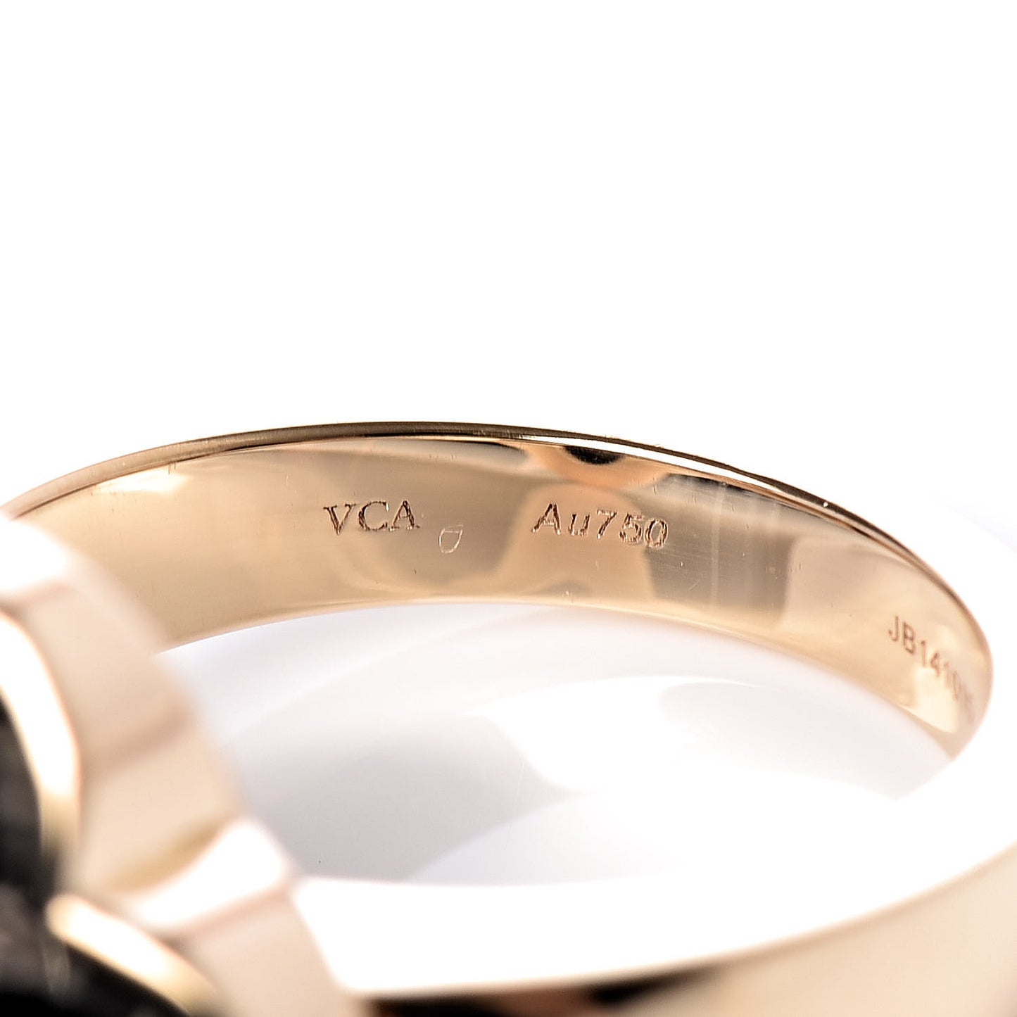18K Yellow Gold Mother of Pearl Pure Alhambra Ring 53 6.5
