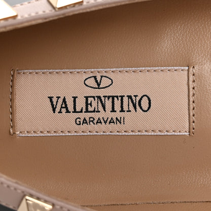 Valentino Garavani Patent Nappa Rockstud Ballerina Flats 37.5 Black Poudre 8 of 12