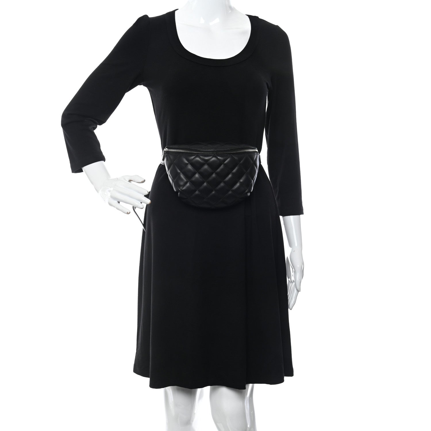 Chanel Lambskin Quilted Waist Belt Bag Black 2 of 11