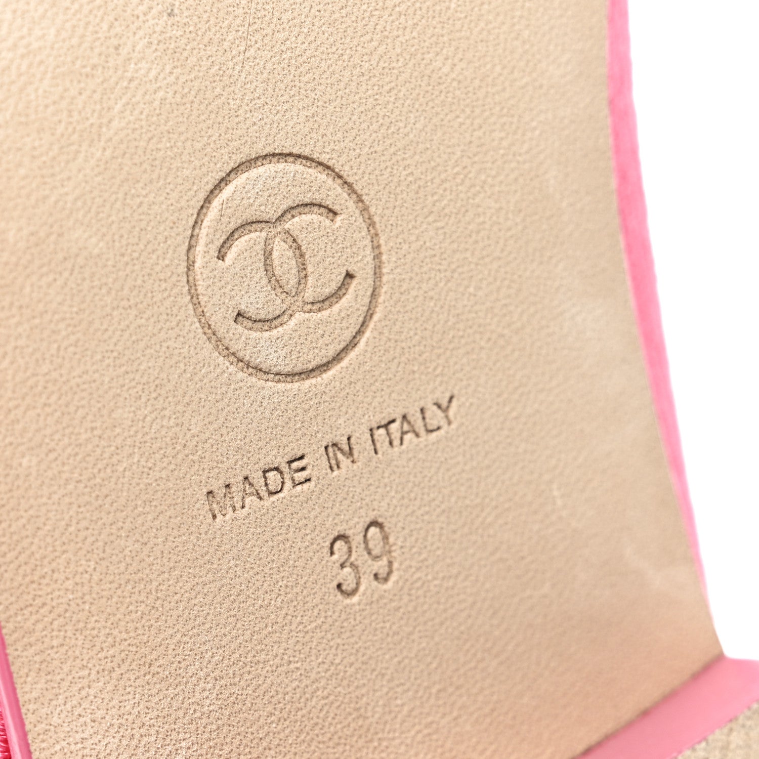 Chanel Embroidered Fabric Cap Toe CC Ballerina Flats 39 Dark Pink 9 of 9