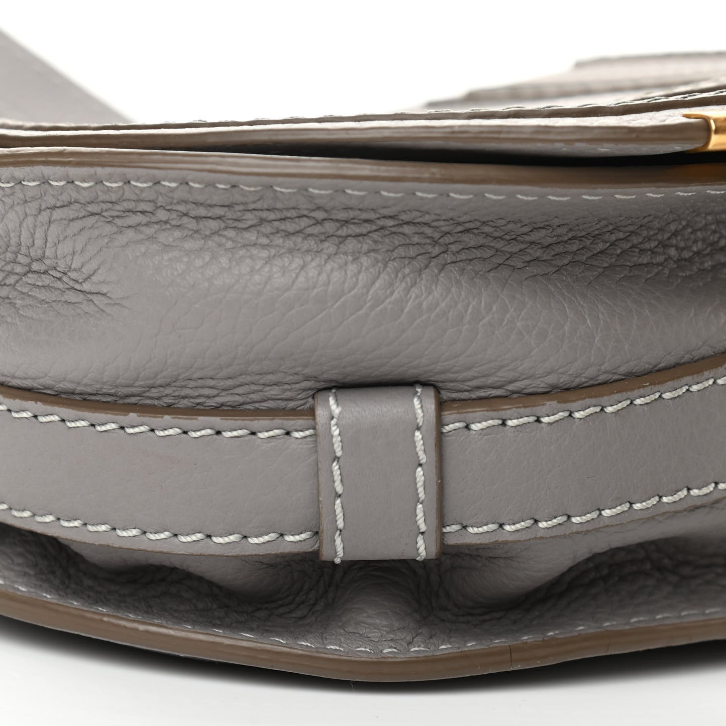Calfskin Mini Marcie Round Crossbody Bag Cashmere Grey