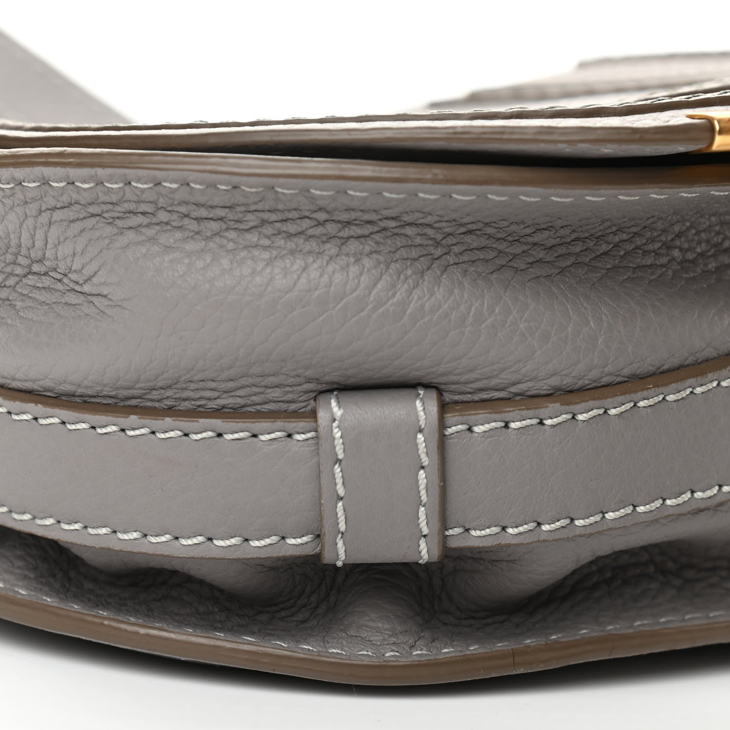 Chloe Calfskin Mini Marcie Round Crossbody Bag Cashmere Grey 9 of 10