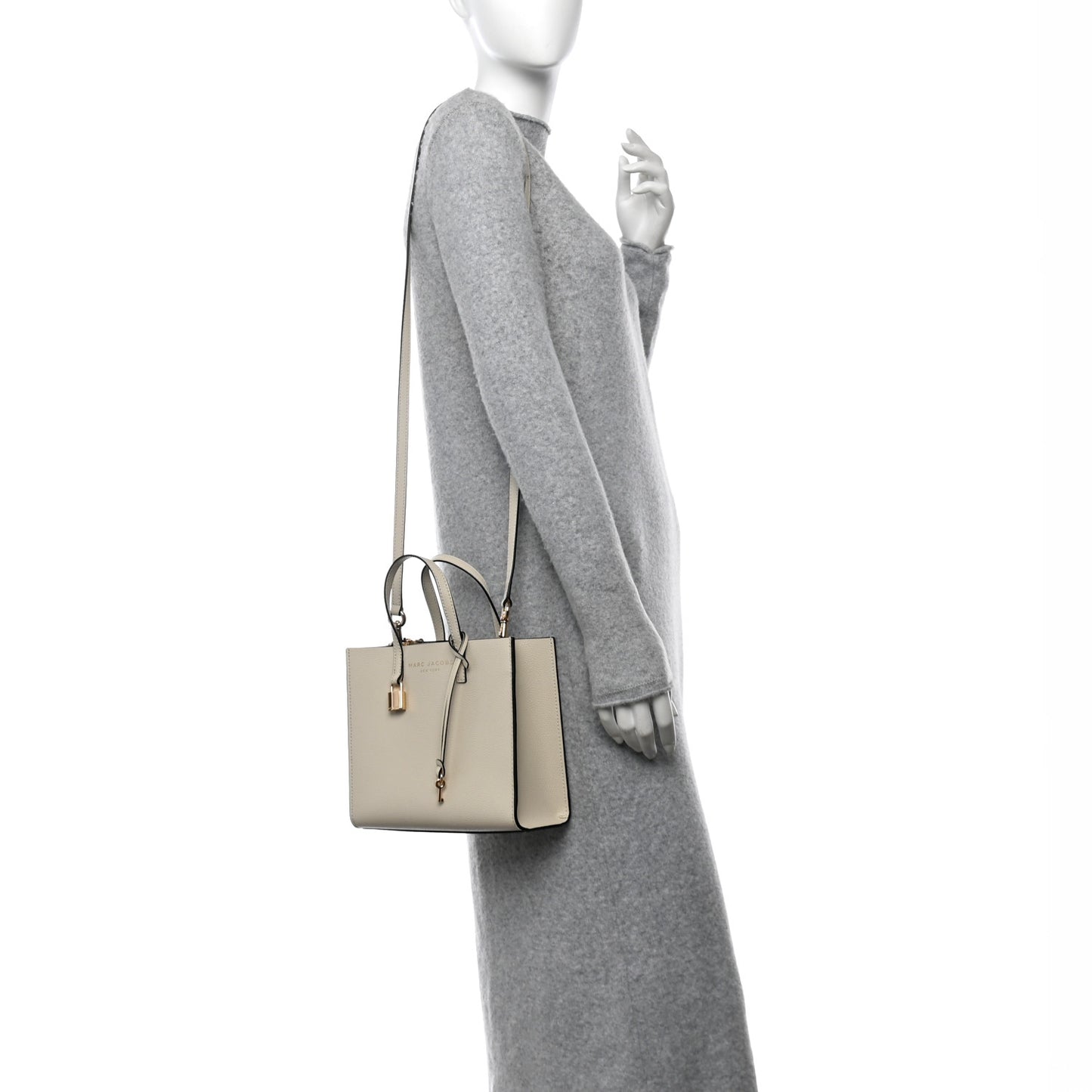 Calfskin Mini Grind Tote Bag White