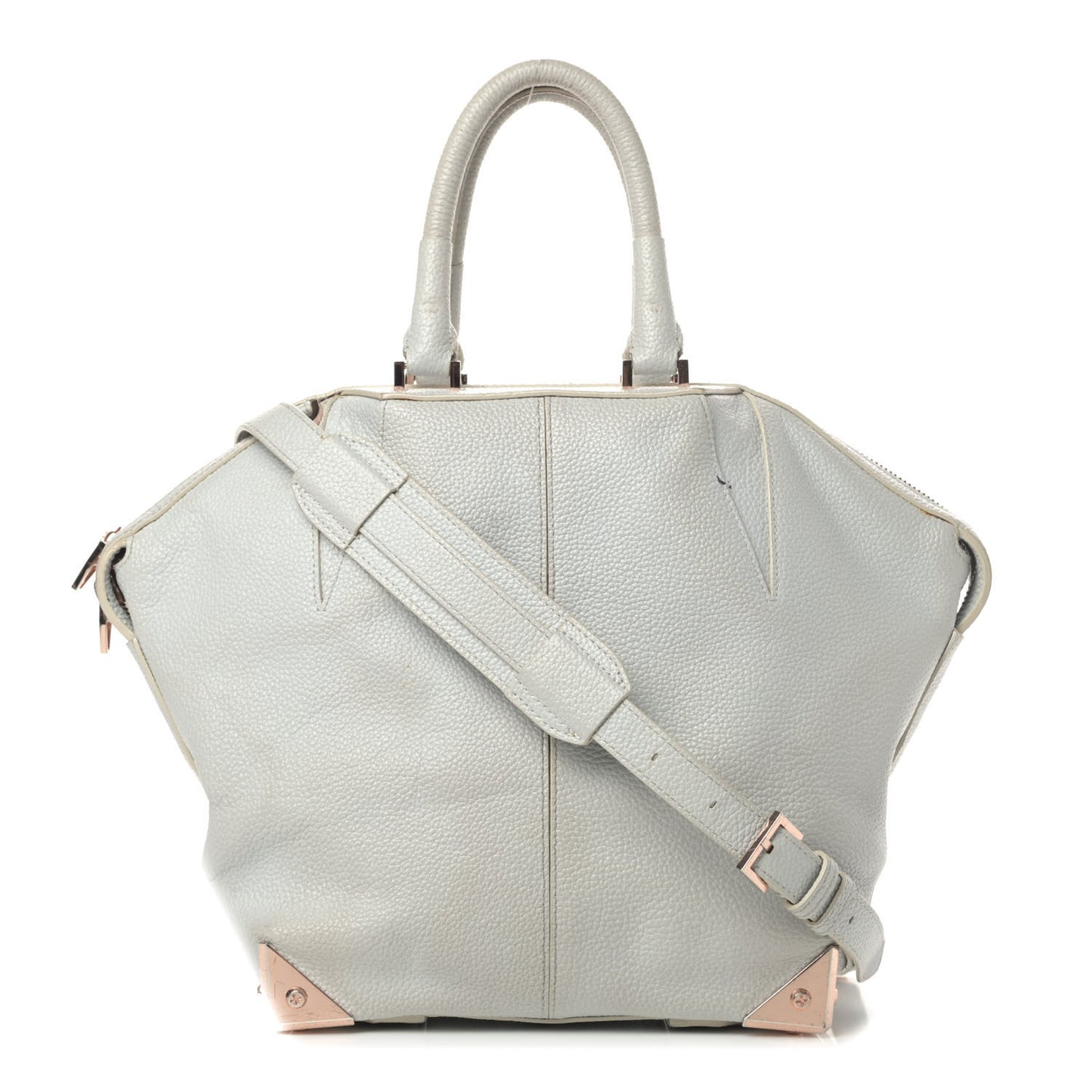 Pebbled Calfskin Small Emile Grey Rose Gold Hardware