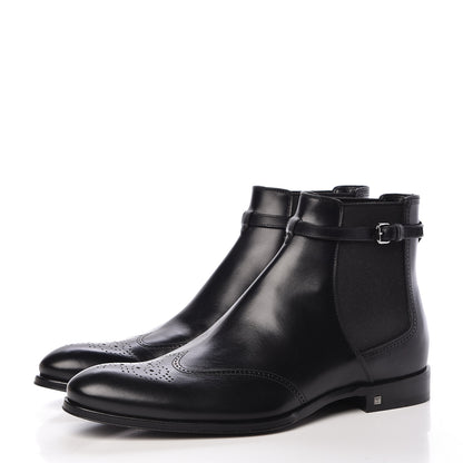 Louis Vuitton Calfskin Chelsea Ankle Boots 8 Black 3 of 8