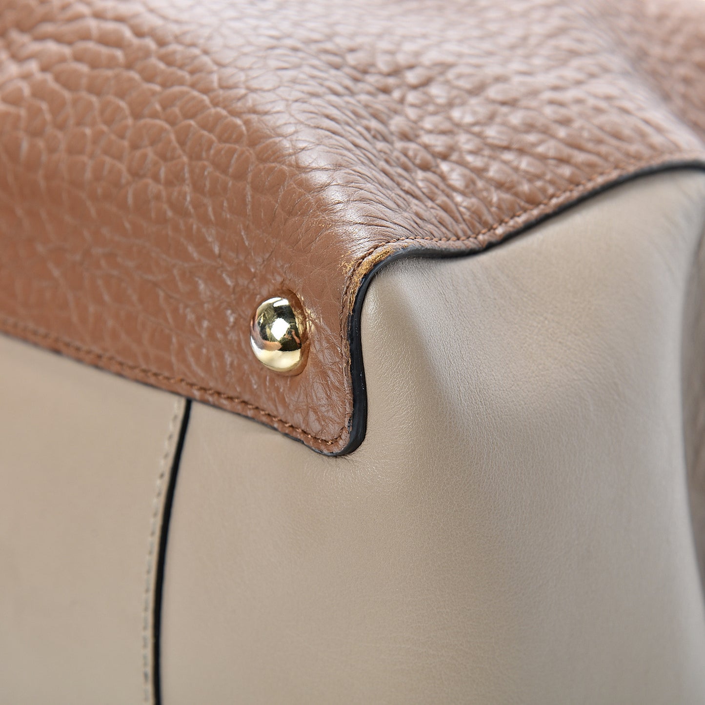 Heritage Grain Smooth Calfskin Large Clarborough Tote Sepia Brown Honey