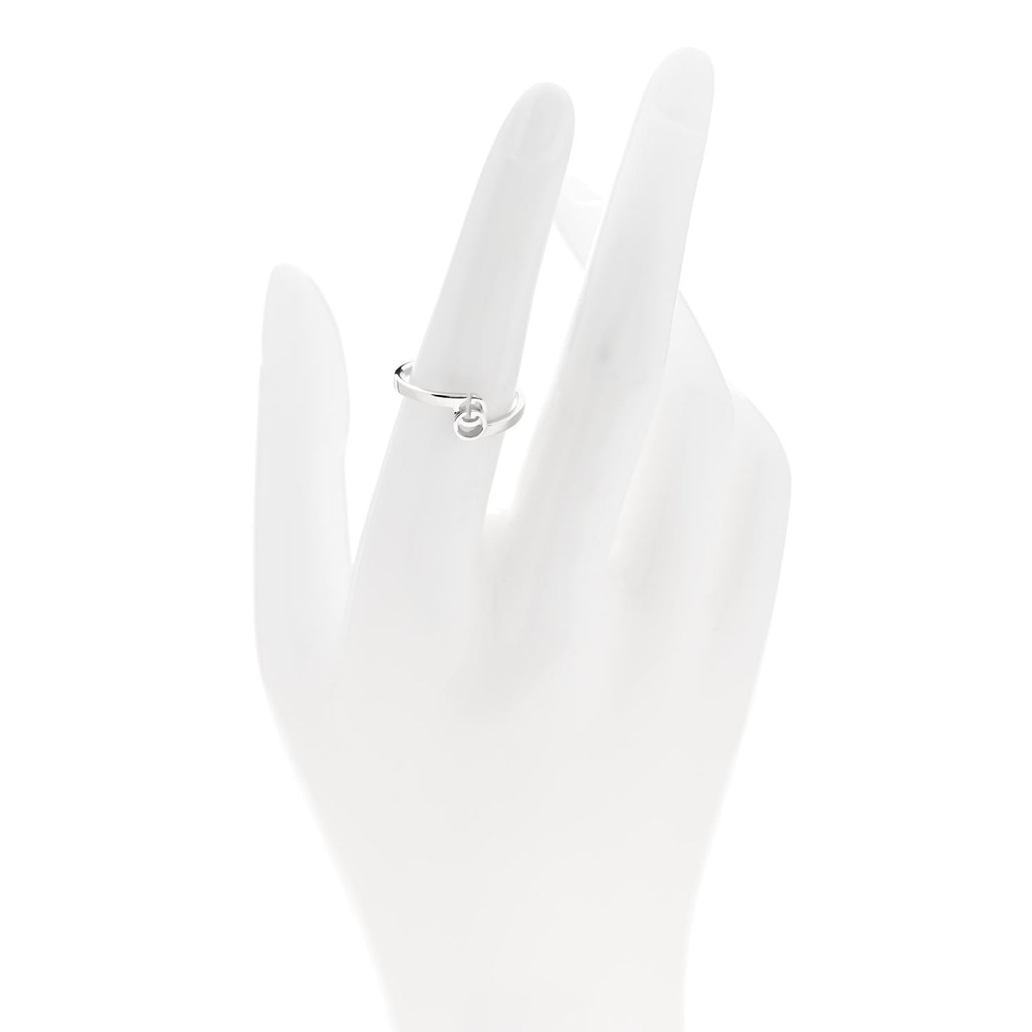18K White Gold Running G Ring 53 6.25