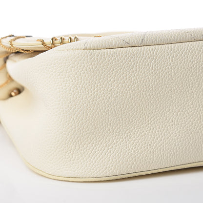 Chanel Caviar Quilted Grommet Embellished Piercing Chic Flap Bag Ivory 9 of 10