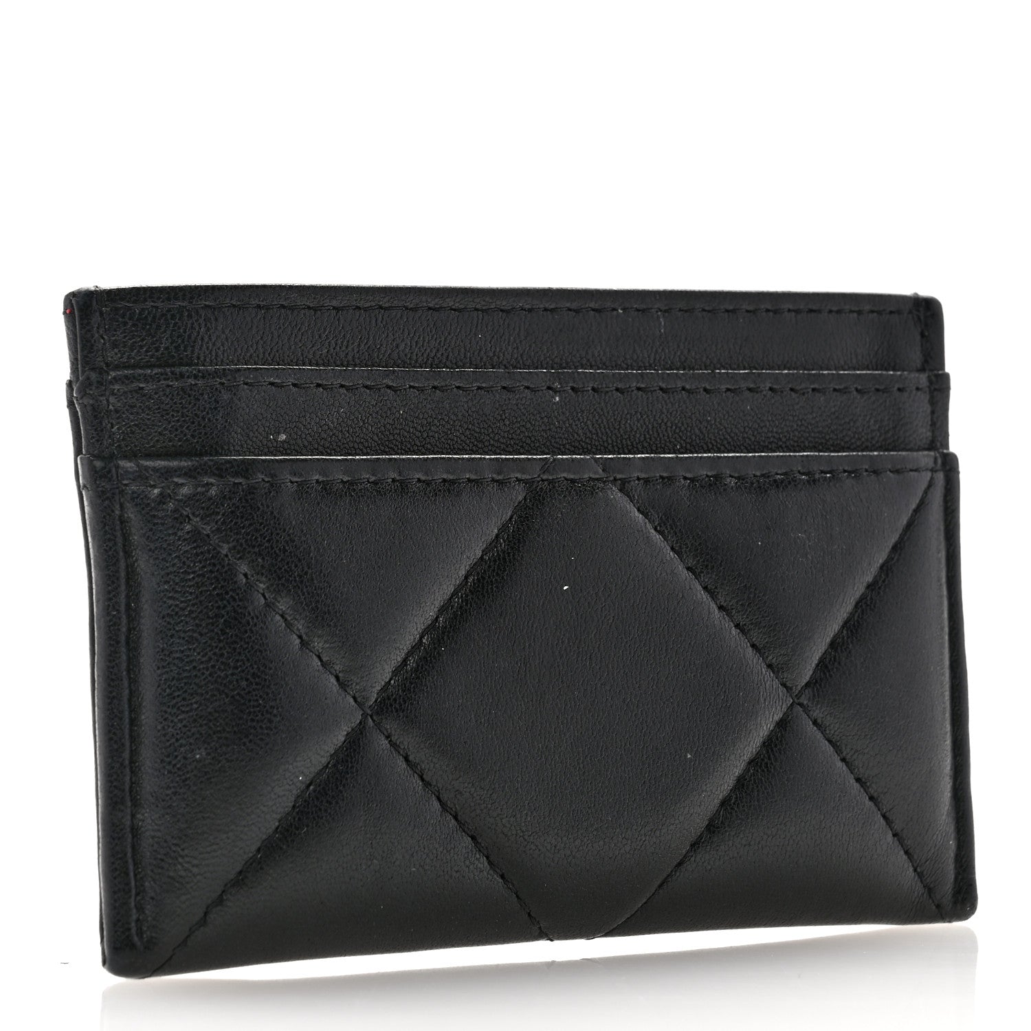 Chanel Lambskin Quilted Chanel 19 Card Holder Black 3 of 8