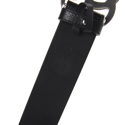 Gucci Textured Dollar Calfskin Nickel Double G 40mm Belt 100 40 Black 5 of 5