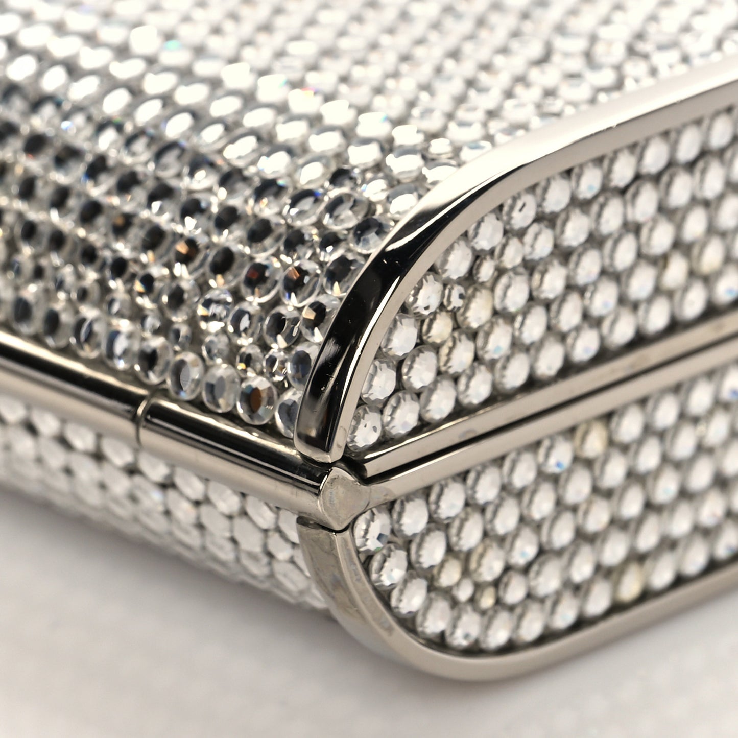 Swarovski Crystal Minaudiere Clutch Silver