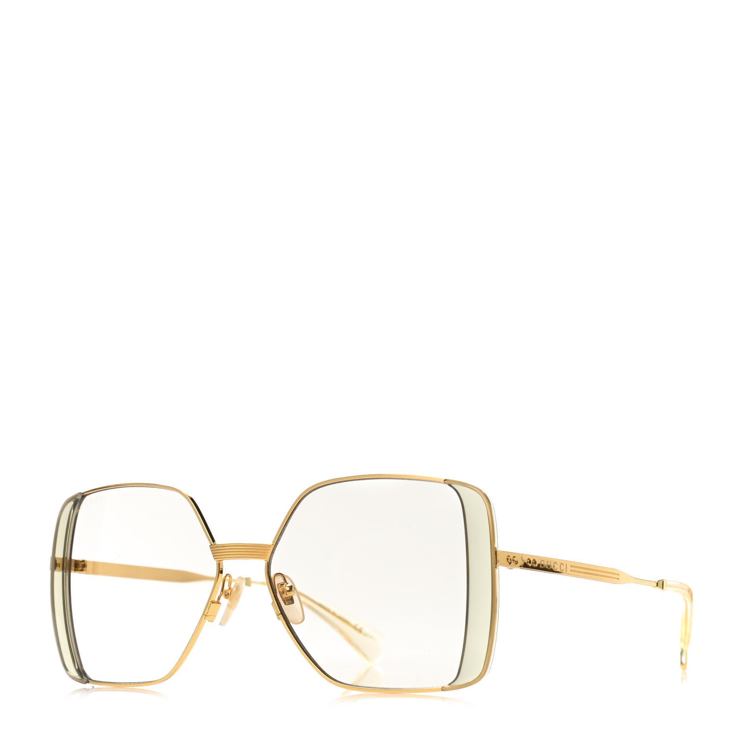 Gucci Square Frame GG0992S Sunglasses Gold 1 of 4