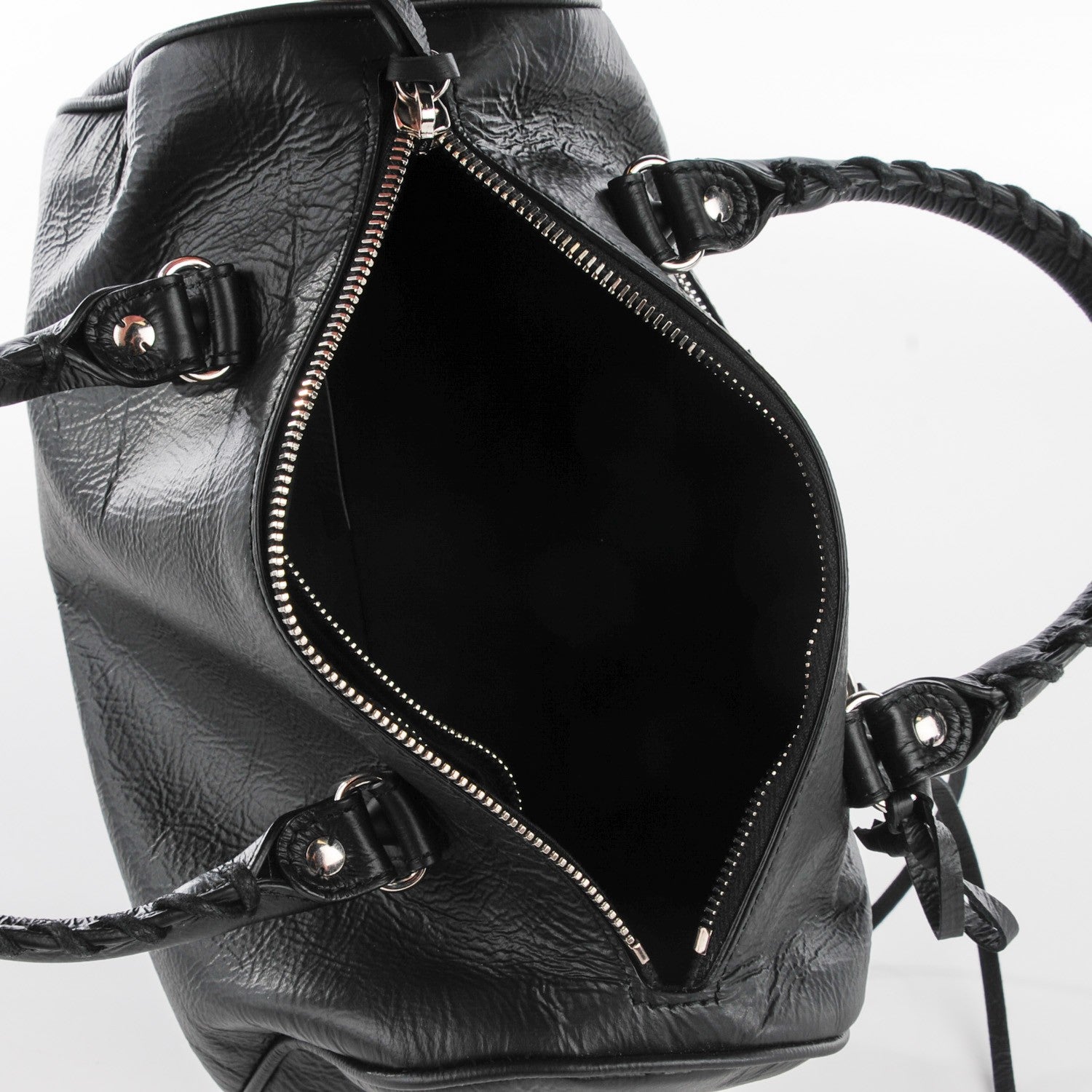 Balenciaga Matte Goatskin Rubber Covered Classic Hardware Mini Twiggy Black 8 of 14