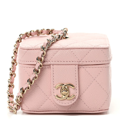 Chanel Caviar Quilted Mini Vanity Wrist Case With Chain Light Pink 1 of 12