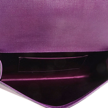 Saint Laurent Textured Leather ChYc Clutch Purple 5 of 7
