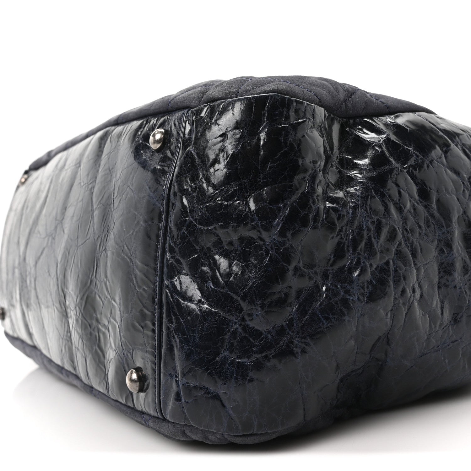 Chanel Iridescent Calfskin Quilted Large In The Mix Tote Navy 10 of 10