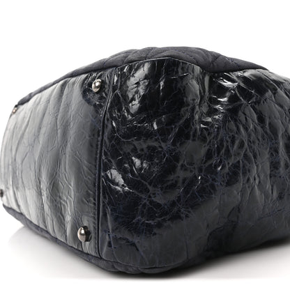 Chanel Iridescent Calfskin Quilted Large In The Mix Tote Navy 10 of 10