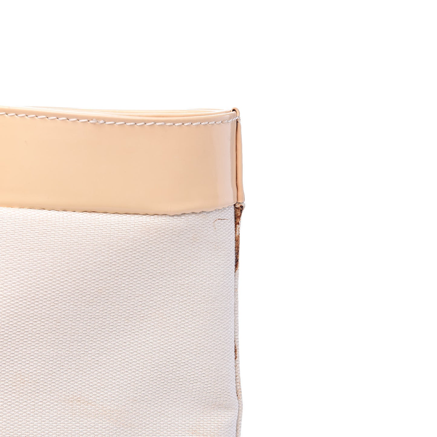 Canvas Patent Tote White