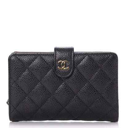 Chanel Caviar Quilted Zipped Pocket Wallet Black 1 of 9