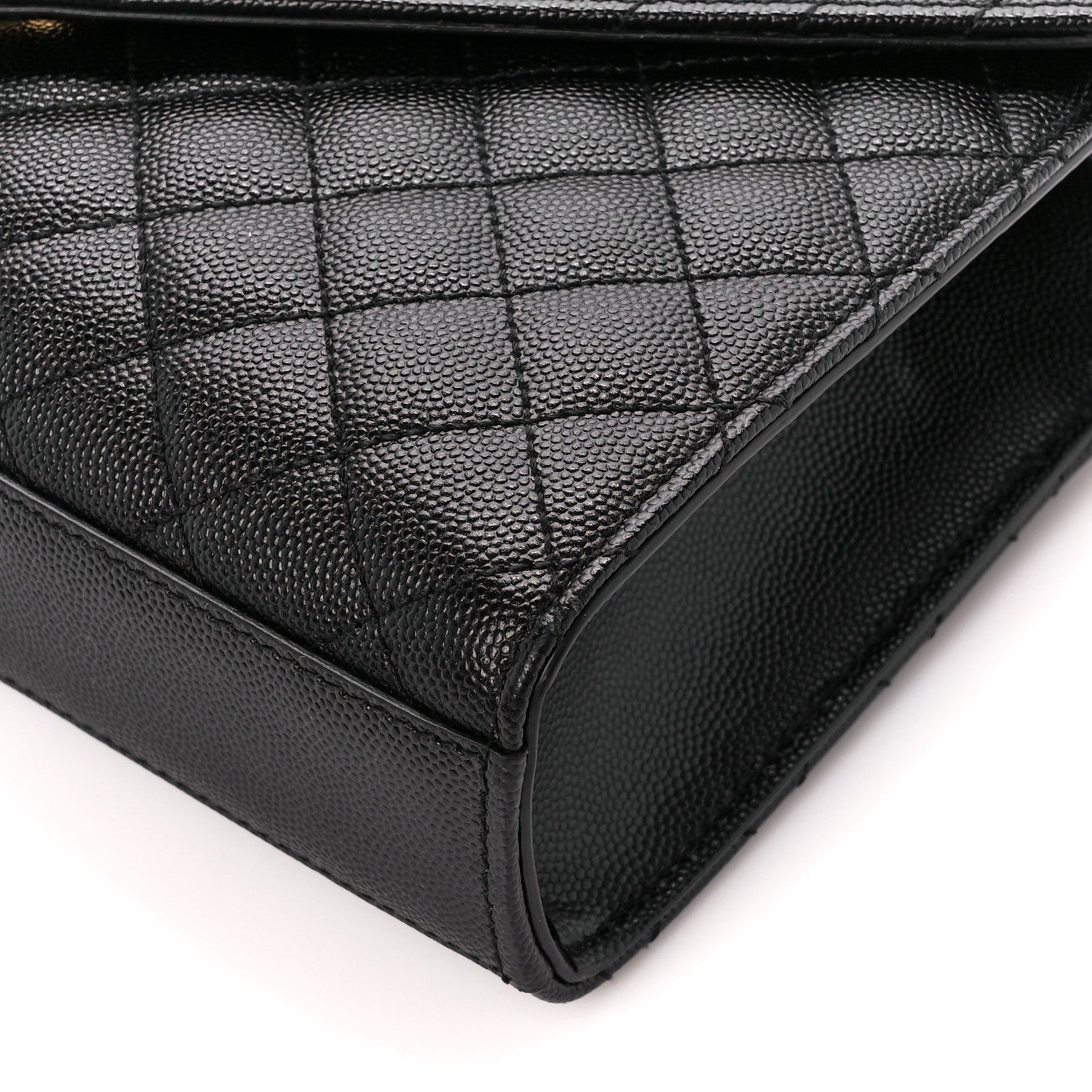 Saint Laurent Grain De Poudre Textured Mixed Matelasse Triquilt Medium Monogram Satchel Black 11 of 11